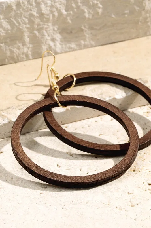 Round Wood Earrings