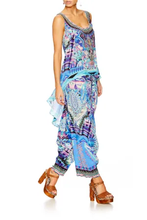 SCOOP NECK TOP WITH LONG BACK THREADS OF COSMOS