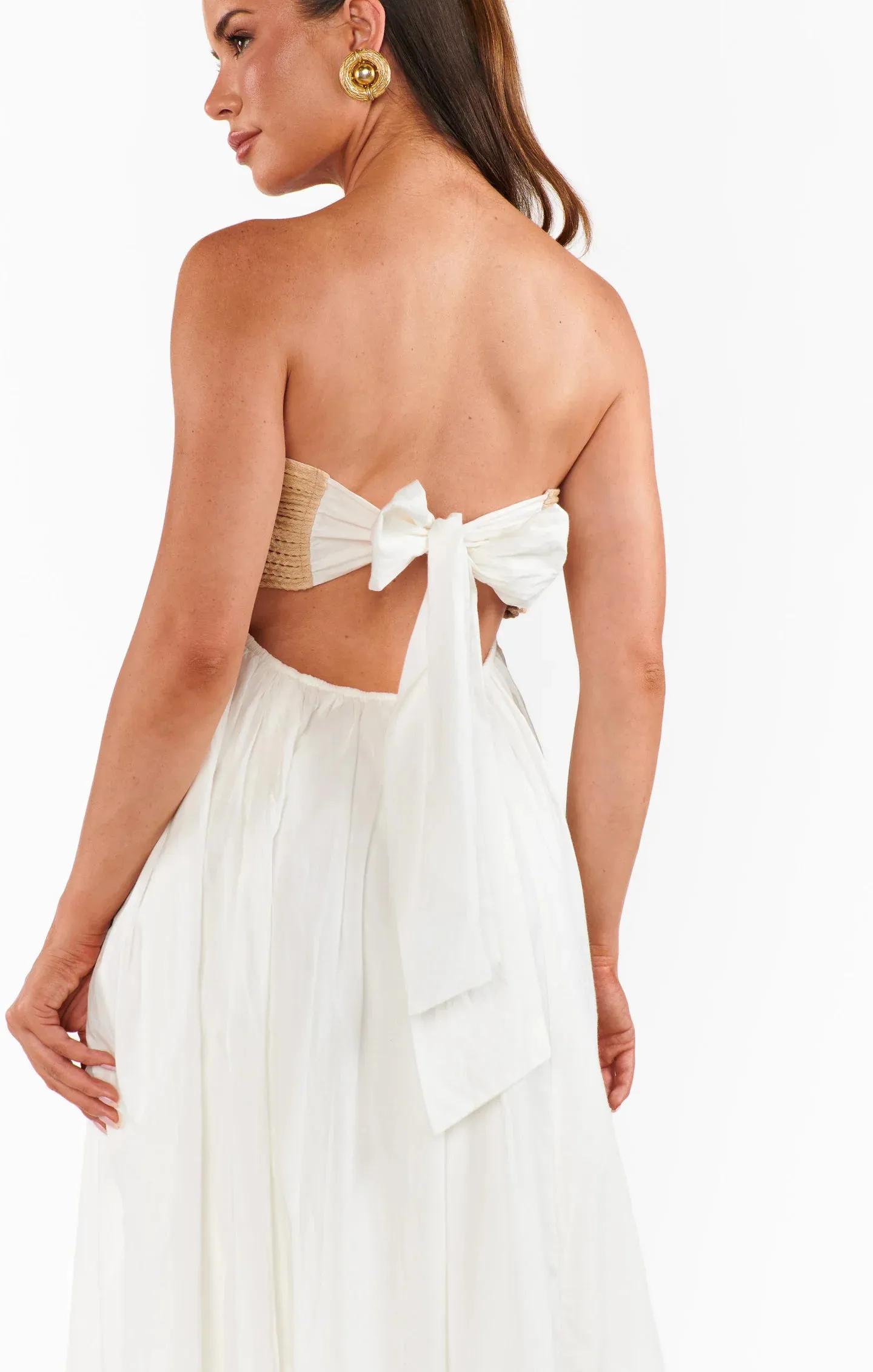 Show Me Your Mumu- Dockside Maxi Dress White Voile With Twisted Rope
