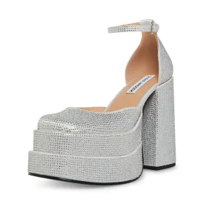 Steve Madden Charlize Crystal Block Heel Ankle Strap Squared Toe Fashion Pumps