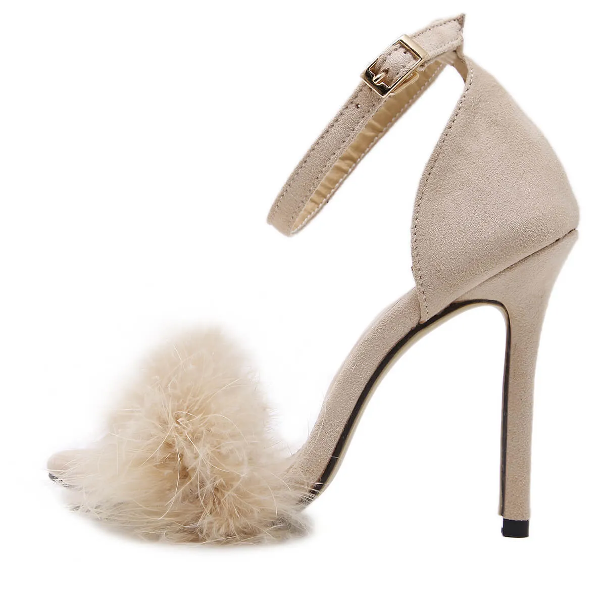 Summer Sexy High Heels Women Sandal With Fur