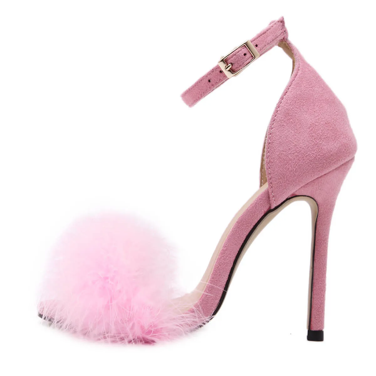 Summer Sexy High Heels Women Sandal With Fur
