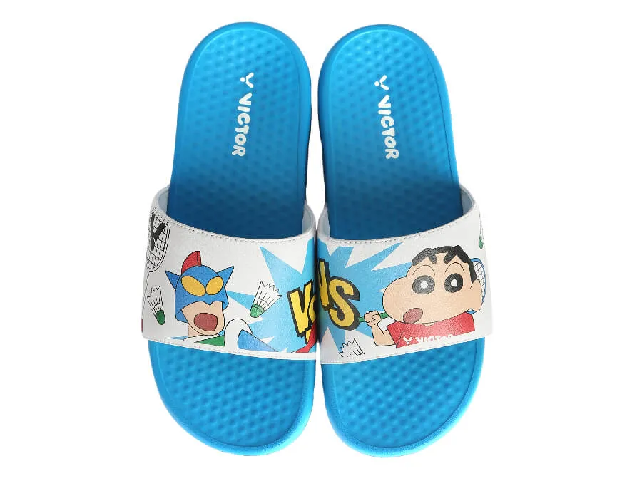 [VICTOR X CRAYON SHINCHAN] 008CS FA Nautical Blue/Bright White Slippers/Sandals