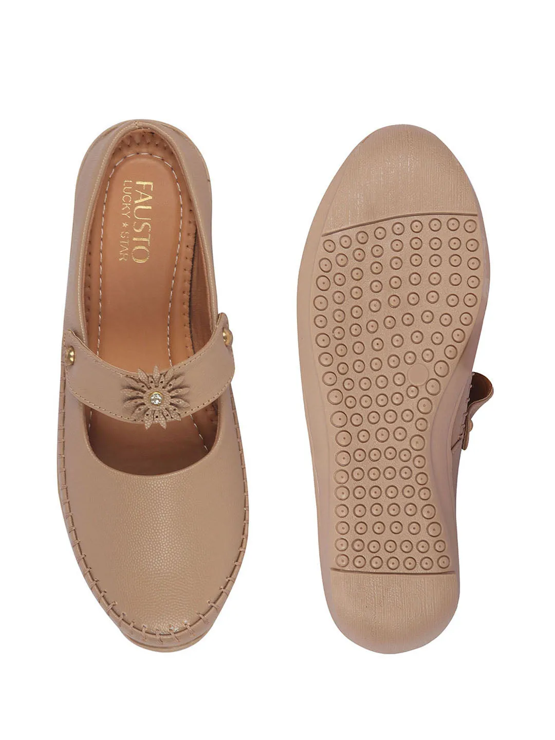 Women Chikku Floral Strap Back Open Slip On Casual Shoes|Outing Weekend Dress Shoes|All Day Comfort Shoe