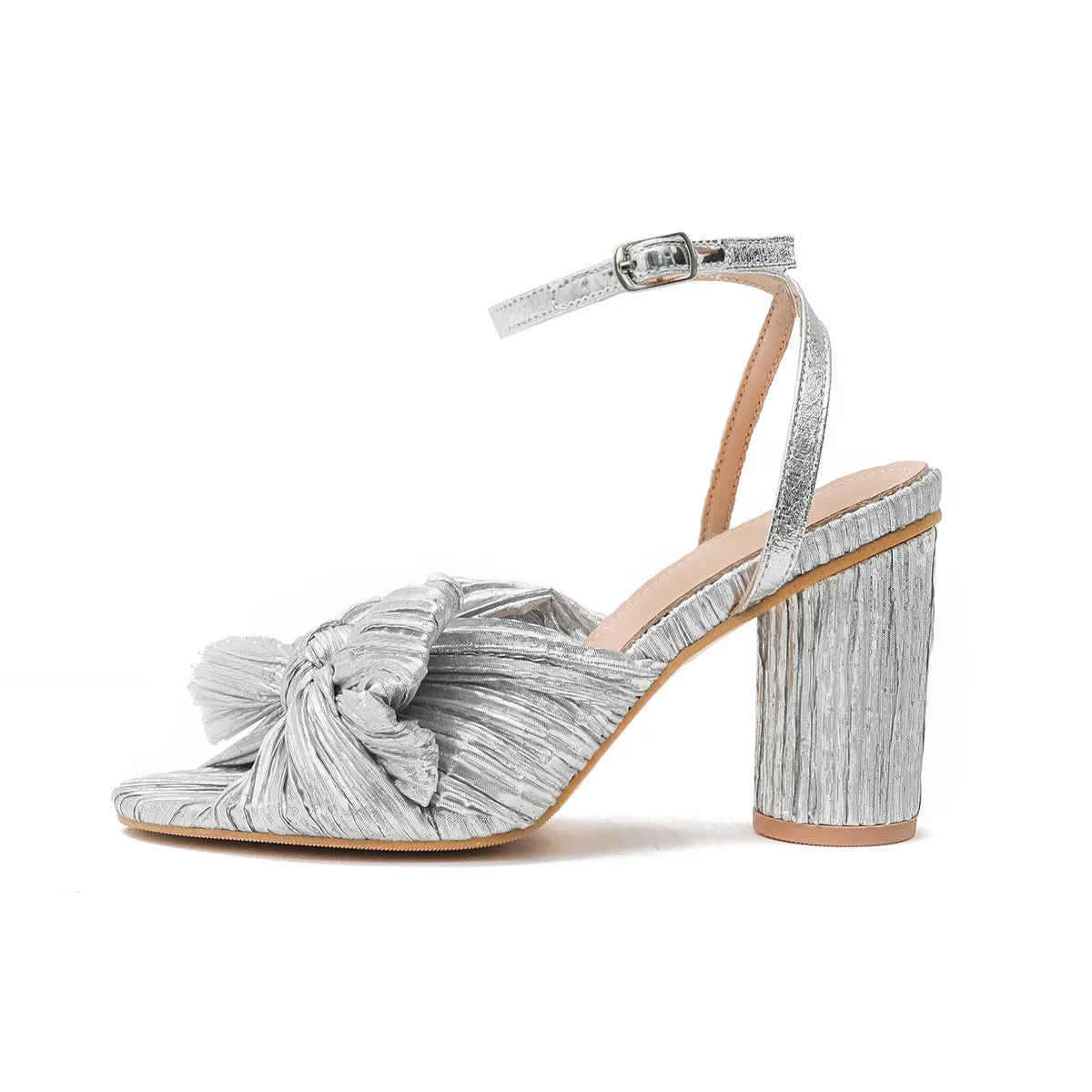 Women's Chunky Heel Bow Fairy Silk Retro Sandals