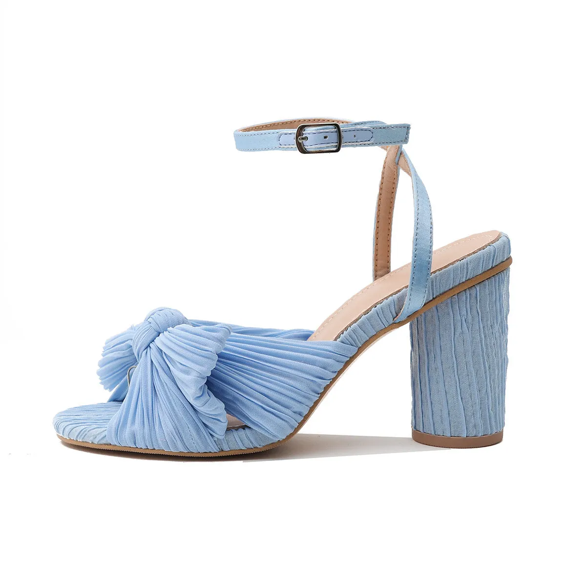 Women's Chunky Heel Bow Fairy Silk Retro Sandals