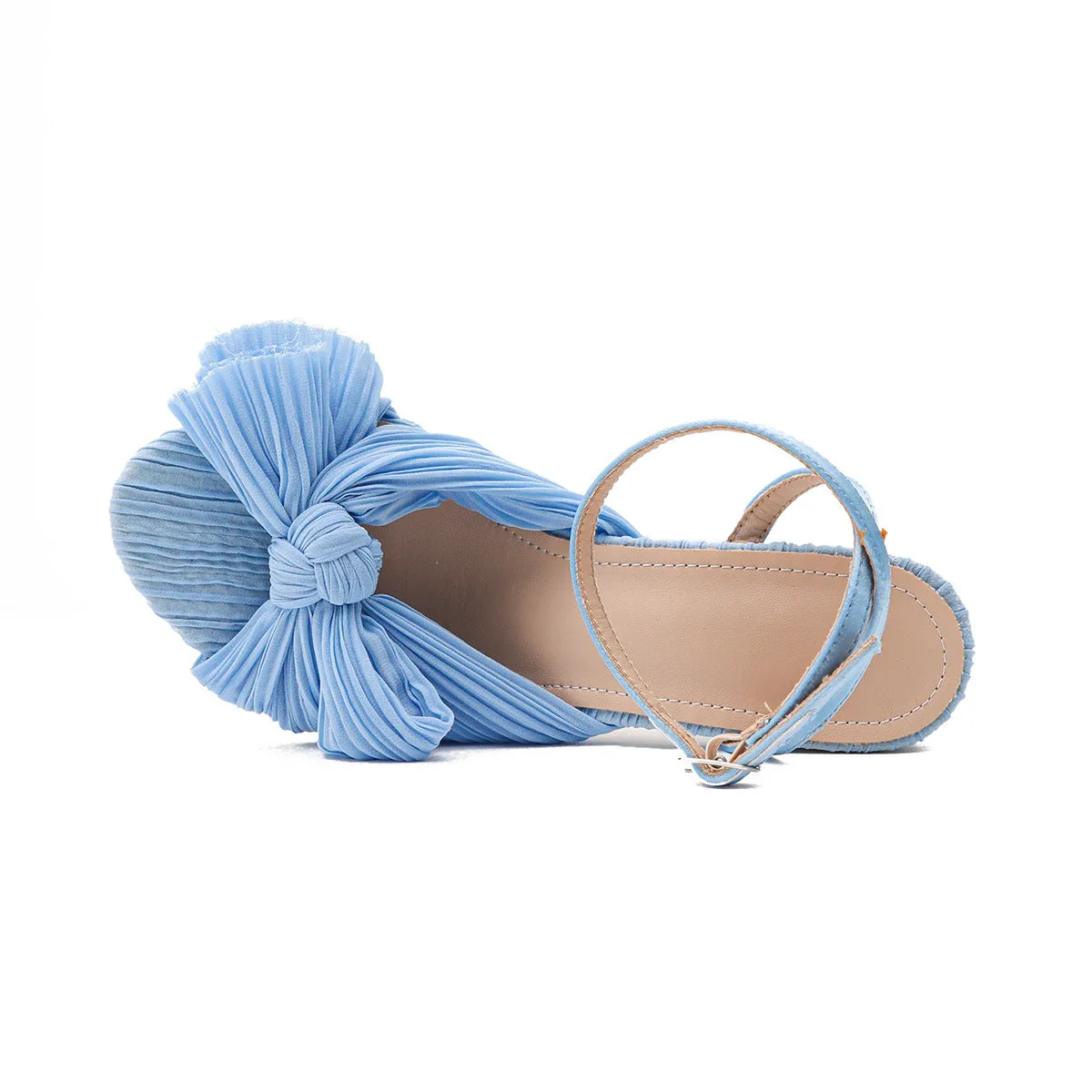 Women's Chunky Heel Bow Fairy Silk Retro Sandals