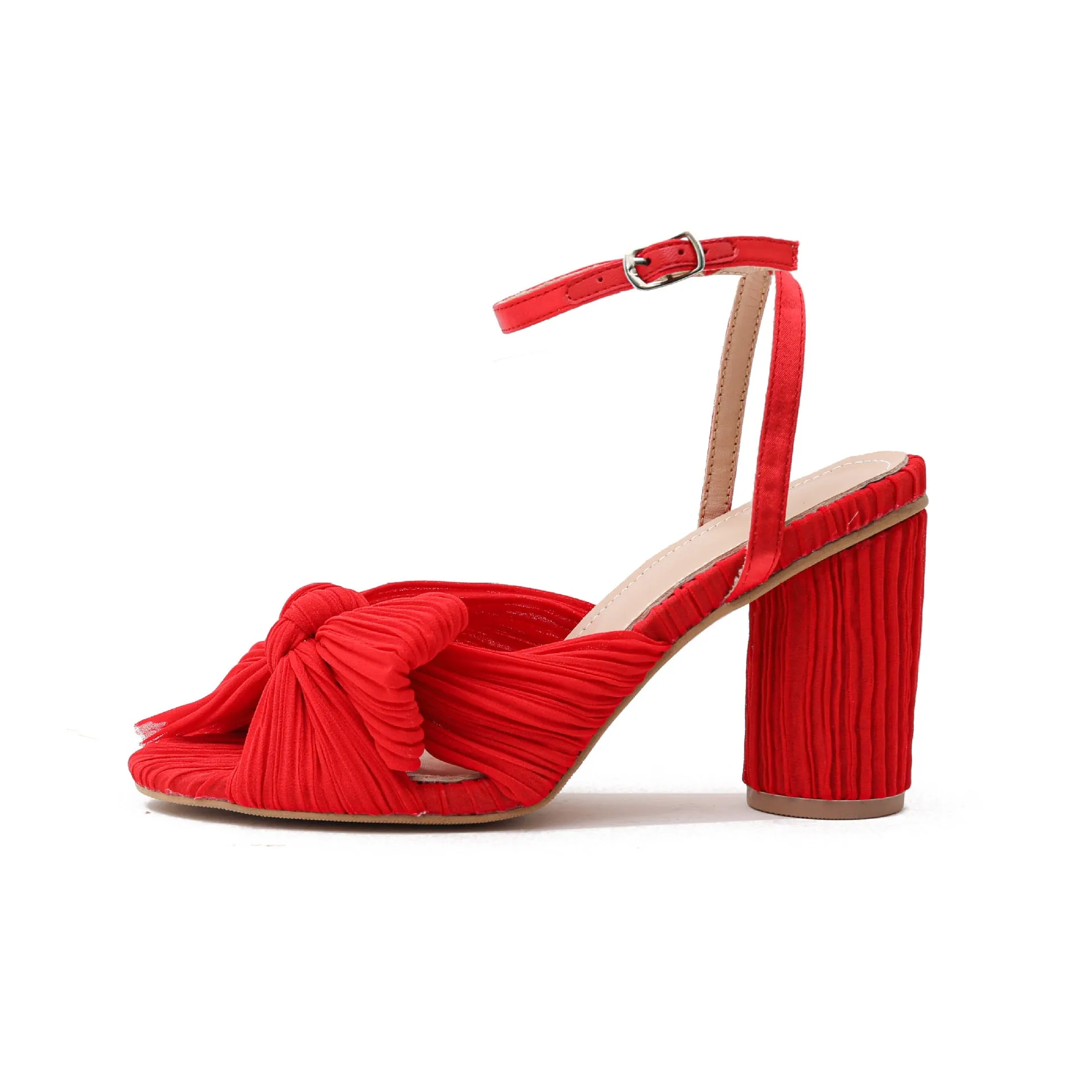 Women's Chunky Heel Bow Fairy Silk Retro Sandals