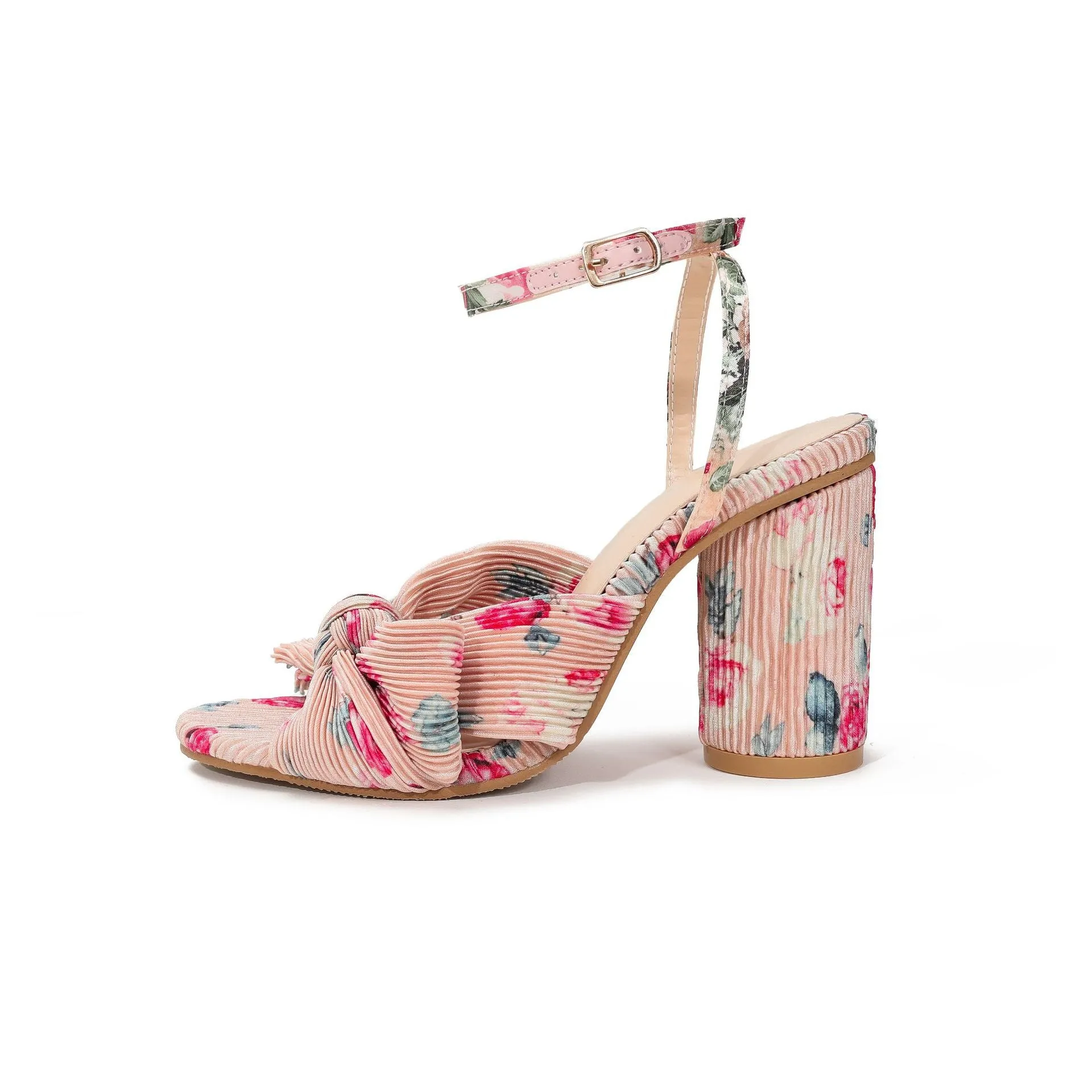 Women's Chunky Heel Bow Fairy Silk Retro Sandals