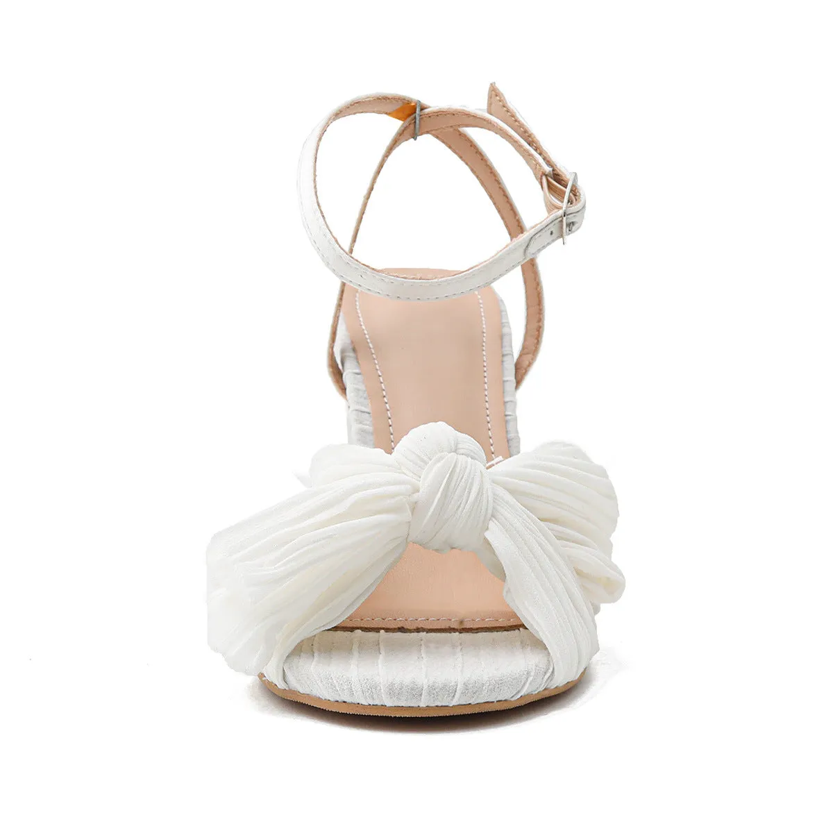 Women's Chunky Heel Bow Fairy Silk Retro Sandals