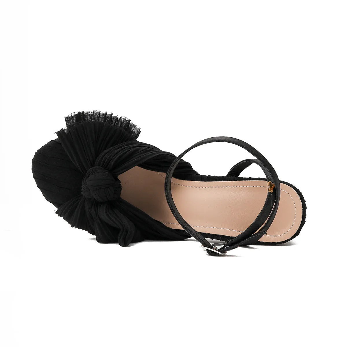 Women's Chunky Heel Bow Fairy Silk Retro Sandals
