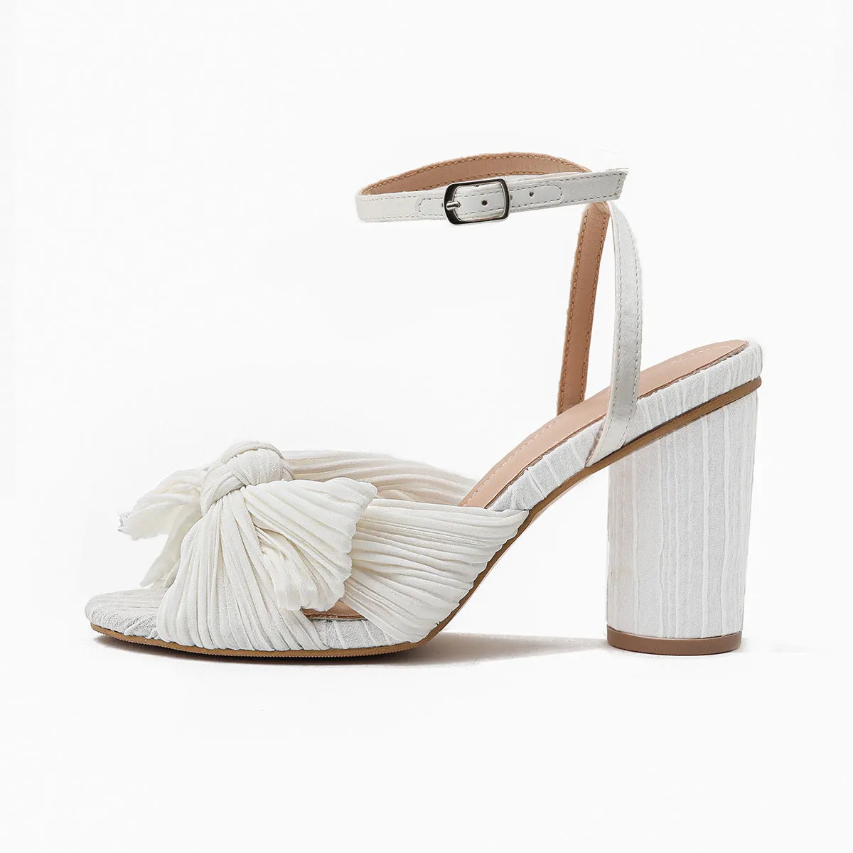 Women's Chunky Heel Bow Fairy Silk Retro Sandals