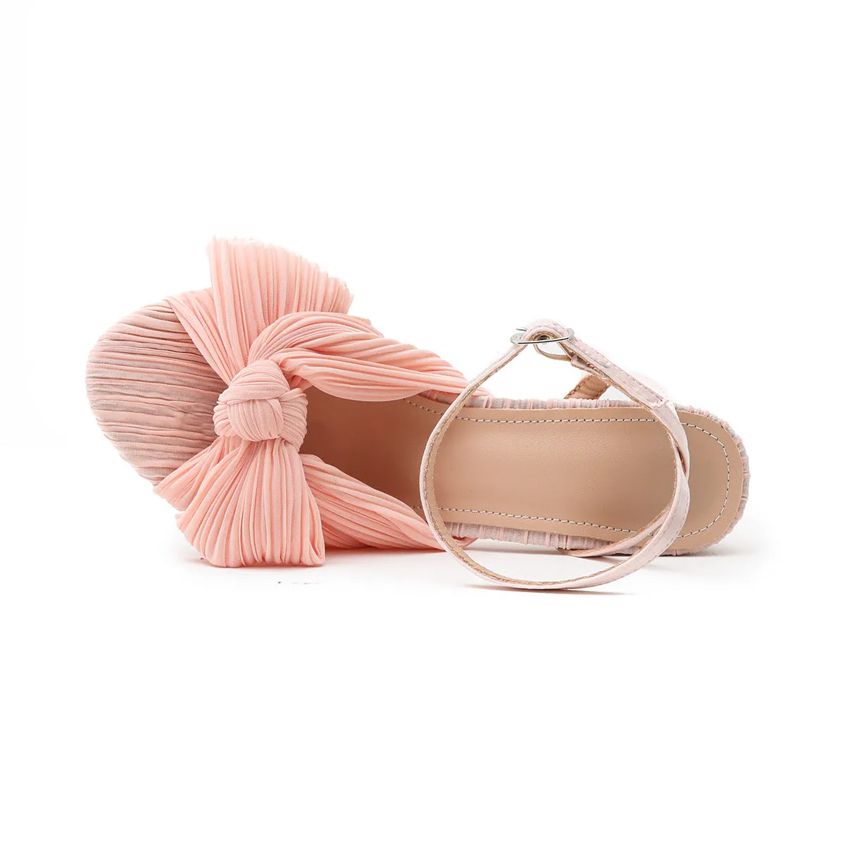 Women's Chunky Heel Bow Fairy Silk Retro Sandals