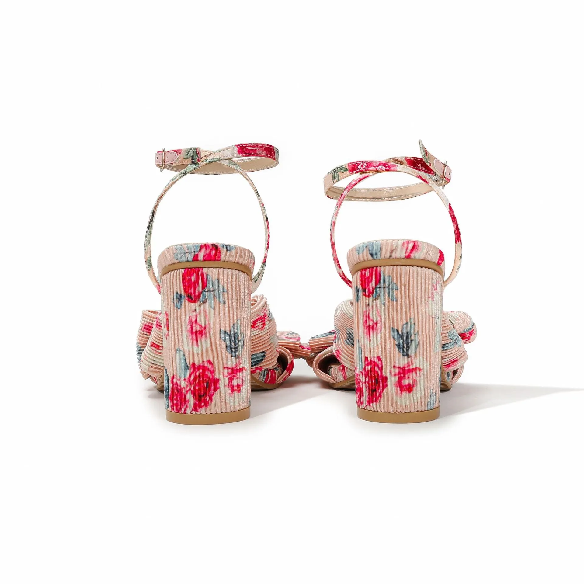 Women's Chunky Heel Bow Fairy Silk Retro Sandals